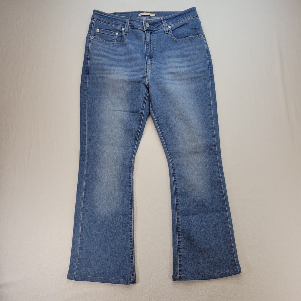 Levi's 725 High Rise Bootcut Jeans Women 32 Blue Stretch Medium‎ Wash Denim